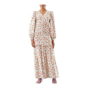 By Timo Floral Cotton Long Sleeve Maxi Dress Size Medium